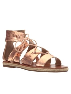 Lucky Brand Dristel Gladiator Sandals Metallic Lace Up Strappy Size 10